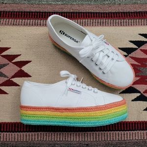 superga white rainbow